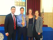 Fed Challenge finalists Danny Kaufman, Eric Boole, Amanda Thorman and Aislinn Shea.